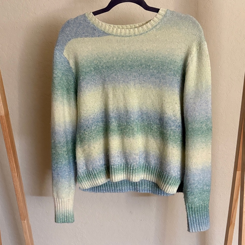 J. Crew Blue and Green Gradient Sweater